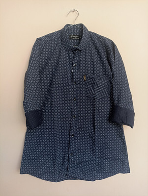Goodza Men Solid Casual Blue Shirt