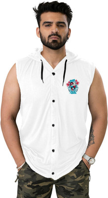 BEYOU FASHION Men Graphic Print Casual White Shirt