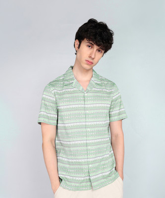 FLYING MACHINE Men Printed Casual Green Shirt