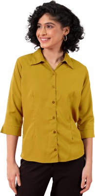 js studio Women Solid Casual Yellow Shirt
