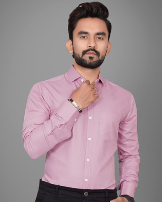 GLOBAL NOMAD Men Solid Casual Pink Shirt