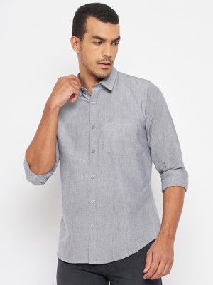 DUKE Men Solid Casual Grey Shirt