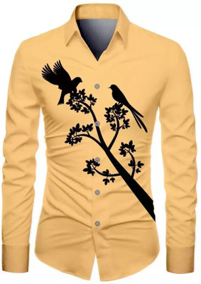 AviraEnterprise Men Printed Casual Beige Shirt