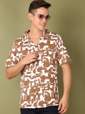 V-MART Men Printed Casual Brown Shirt