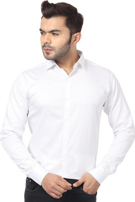 trybuy Men Solid Formal White Shirt