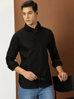 INVICTUS Men Solid Casual Black Shirt