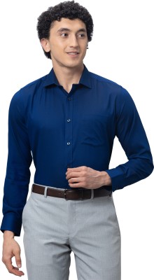 PARK AVENUE Men Self Design Formal Dark Blue Shirt