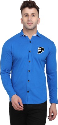 BEYOU FASHION Men Solid Casual Blue Shirt