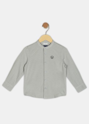 Allen Solly Boys Self Design Casual Grey Shirt