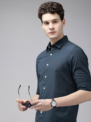 U.S. POLO ASSN. Men Printed Casual Blue Shirt