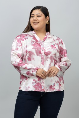 PURYS Women Floral Print Casual Red, White Shirt