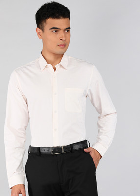 PETER ENGLAND Men Checkered Casual Beige Shirt