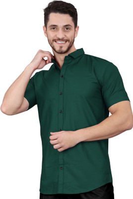 DUBAIFASHION Men Solid Casual Dark Green Shirt