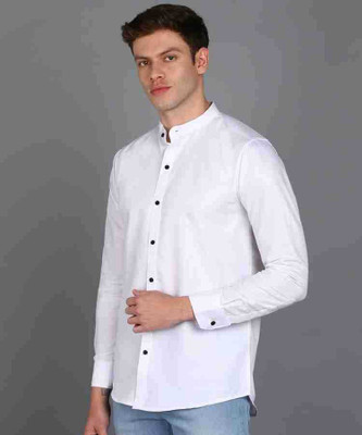 DISHANK CREATION Men Solid Casual White Shirt