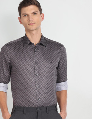 ARROW Men Printed Formal Purple Shirt