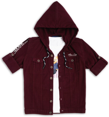 CAVIO Boys Graphic Print Casual Maroon Shirt(Pack of 2)