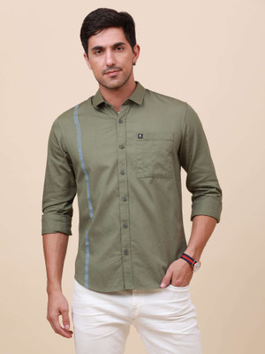 Estilocus Men Solid Casual Green Shirt