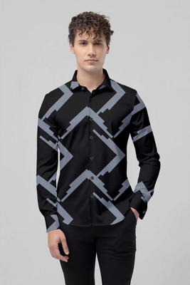 HEMAS LIFESTYLE Men Printed Casual Black Shirt