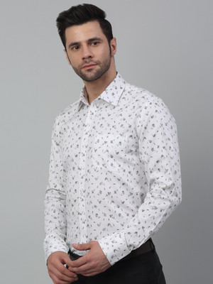 MUTAQINOTI Men Printed Formal White Shirt