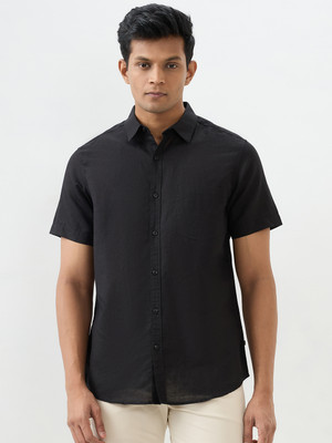 Spykar Men Solid Casual Black Shirt