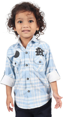 Jammer Boys Checkered Casual Blue Shirt