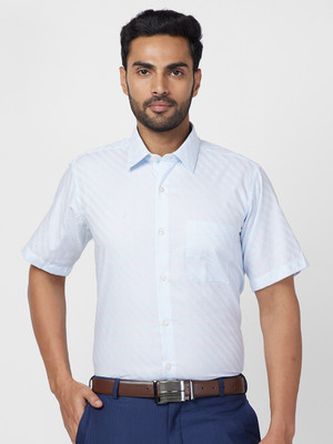 Raymond Men Self Design Formal Blue Shirt