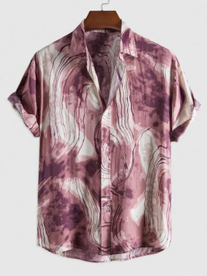 Leriya Fashion Men Printed Casual Purple Shirt