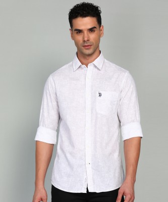 U.S. POLO ASSN. Men Solid Casual White Shirt