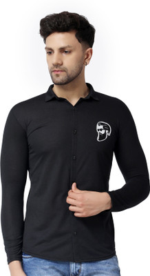 tfurnish Men Solid Casual Black Shirt