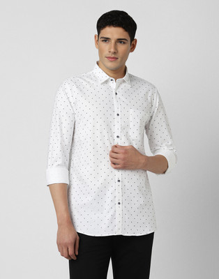 PETER ENGLAND Men Printed Casual White Shirt