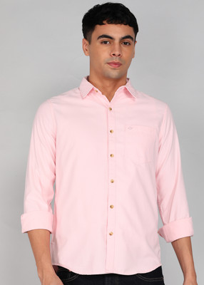 WROGN Men Solid Casual Pink Shirt