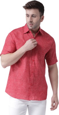 KLOSET BY RIAG Men Self Design Casual Red Shirt