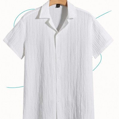 A Dearise Trend Men Self Design Casual White Shirt