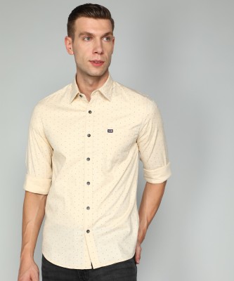 Arrow Sport Men Printed Casual Beige Shirt