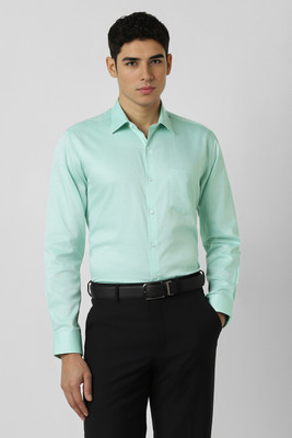 VAN HEUSEN Men Solid Casual Green Shirt
