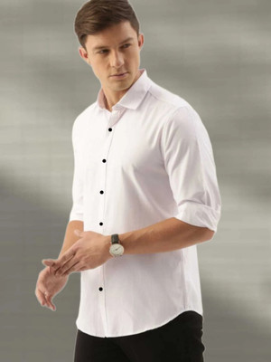 Manav Creation Men Solid Formal White Shirt