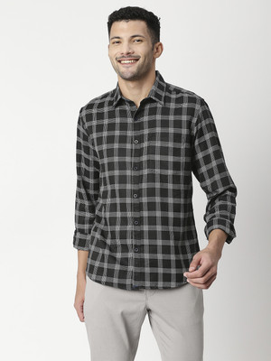 METRONAUT Men Slim Fit Checkered Spread Collar Casual Shirt For Rs. 244 @ 86 %