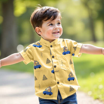 Apricot Boys Printed Casual Yellow Shirt