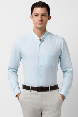 PETER ENGLAND Men Self Design Formal Blue Shirt
