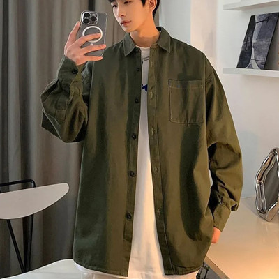 SHABIB Men Solid Casual Green Shirt