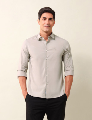 U.S. POLO ASSN. Men Solid Casual Grey Shirt