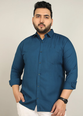 METRONAUT PLUS Men Solid Casual Light Blue Shirt