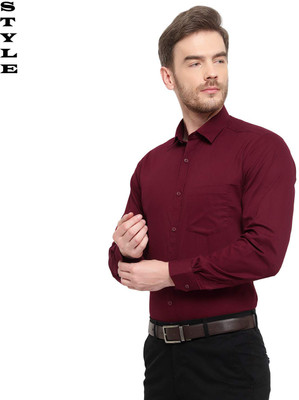 Nextgen Fashion Men Solid Formal Maroon Shirt