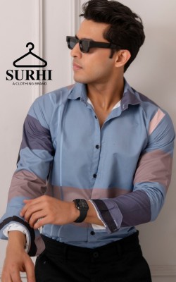 Surhi Men Color Block Casual Brown Shirt