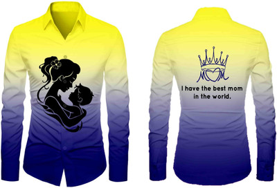 VMENTERPRISE Men Printed Casual Blue Shirt