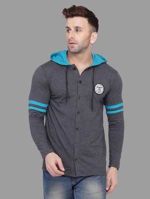 Trendfull Men Color Block Casual Grey Shirt