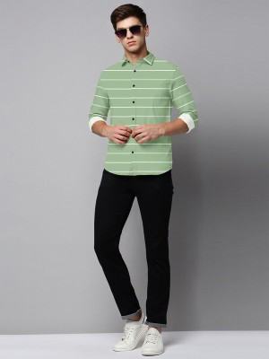 Yaara fashion Men Printed Casual Light Green Shirt