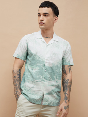 Fame Forever by Lifestyle Men Printed Casual White, Green Shirt