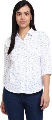 V-MART Women Printed Casual White Shirt