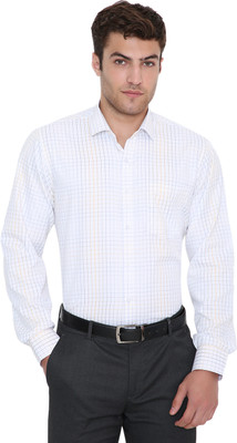 MAHARAJA Men Checkered Formal Yellow Shirt